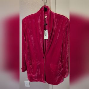 Vici x Gina Pocketed Velvet Blazer